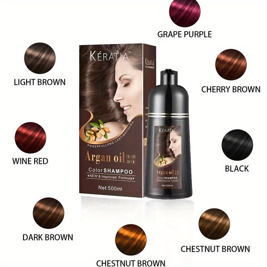 Argan Oil Hair Color Shampoo, Herbal Hair Dye Shampoo, Natural Hair Color Shampoo, Easy To Use