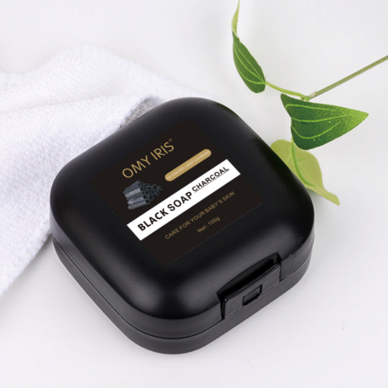 3.53oz Black Soap 100% Pure Face Body Hair Skin Care Deep Cleaning Moisturizing Bamboo Charcoal Black Soap