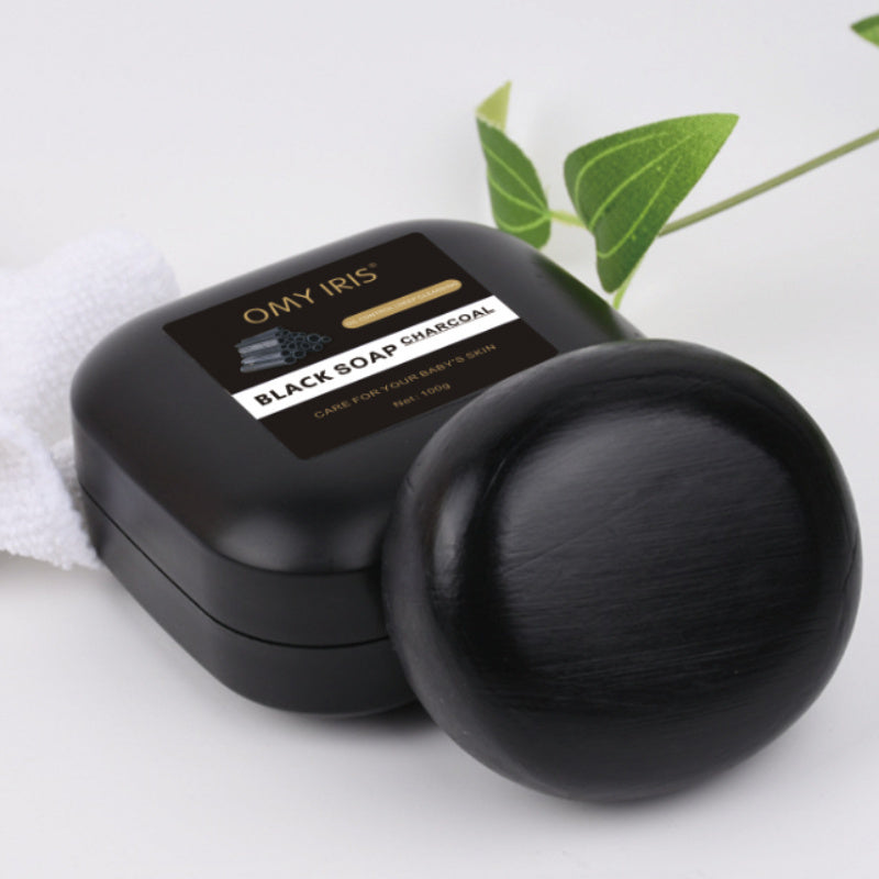 3.53oz Black Soap 100% Pure Face Body Hair Skin Care Deep Cleaning Moisturizing Bamboo Charcoal Black Soap