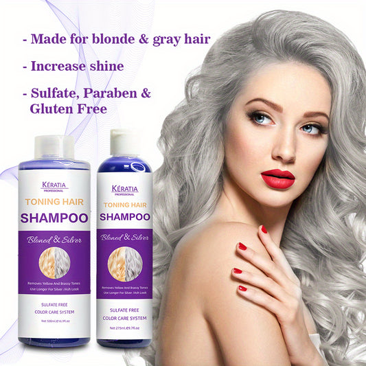 Toning Hair Shampooo, Balancing Blonde & Silver Shampoo, Natural Herbal Purple Shampoo