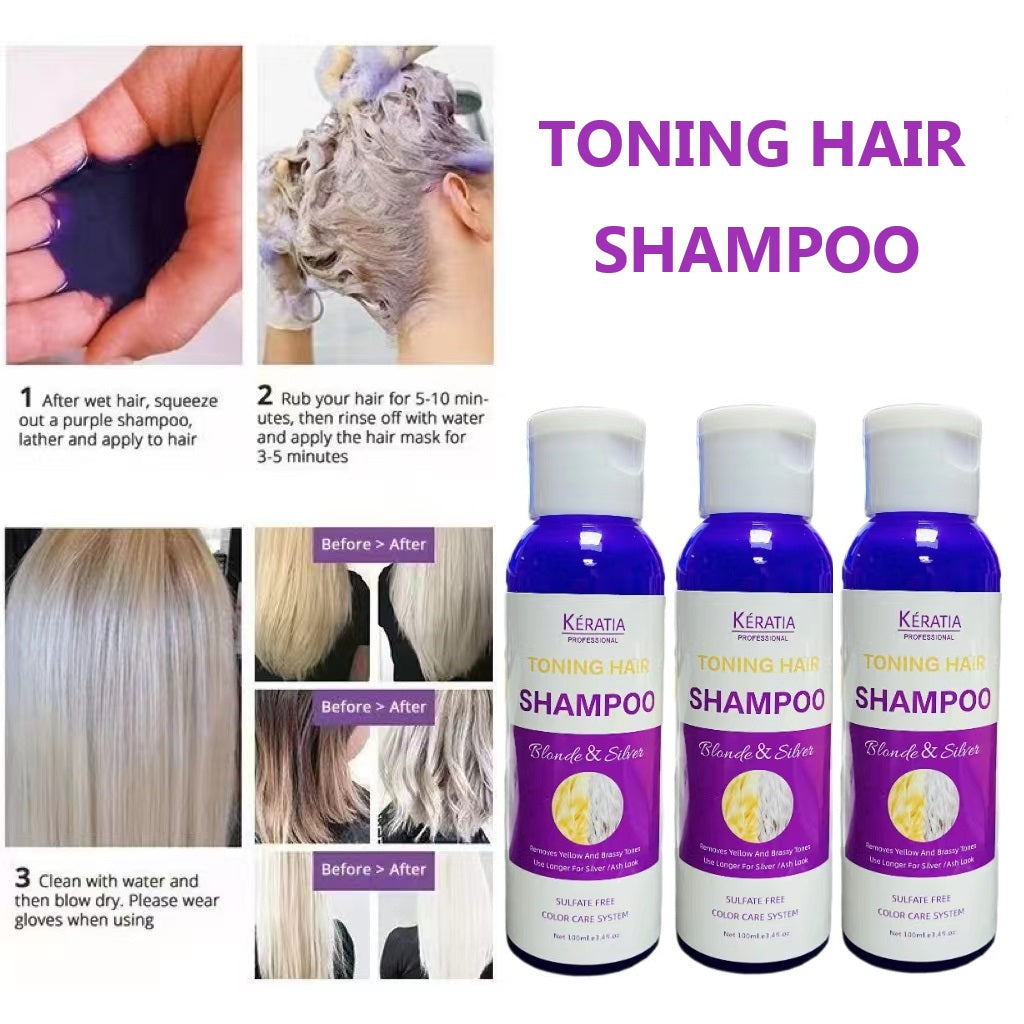 Toning Hair Shampooo, Balancing Blonde & Silver Shampoo, Natural Herbal Purple Shampoo