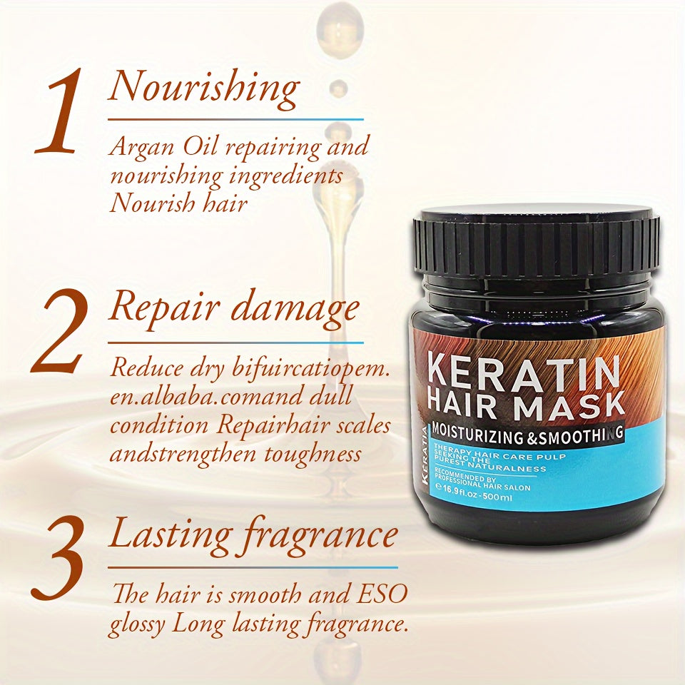 Keratin Hair Mask, Moisturizing And Smoothing Hair, Hair Care Mask For All Hair Types