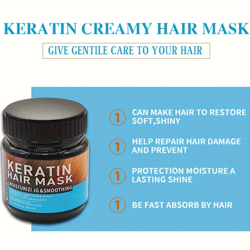 Keratin Hair Mask, Moisturizing And Smoothing Hair, Hair Care Mask For All Hair Types