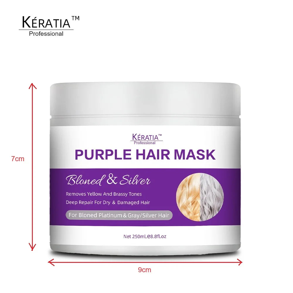 Banish Yellow Hues Reduce Brassiness & Condition Dry Damaged Hair Blonde Platinum & Silver Hair Purple Hair Mask