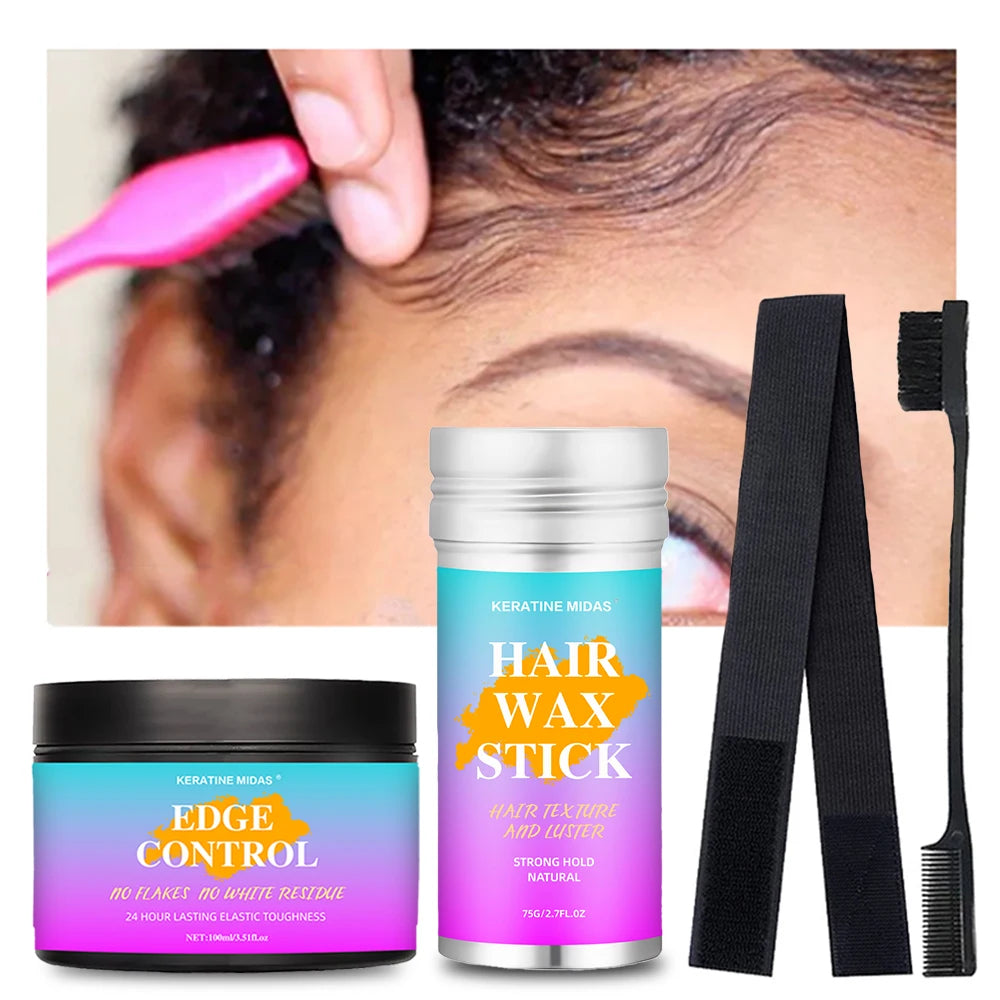 Wigs Strong Hold Non-greasy Edge Control Wax Hair Wax Stick Bundle Set  for Fly Away & Edge