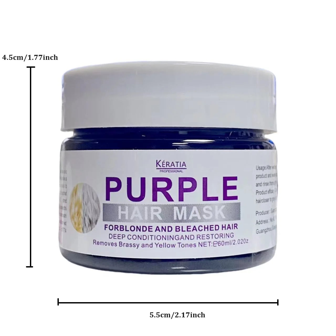 OEM Removes Yellow Brassy Tones Cream Hair Care Products Natural Cruelty Free Purple hair mask