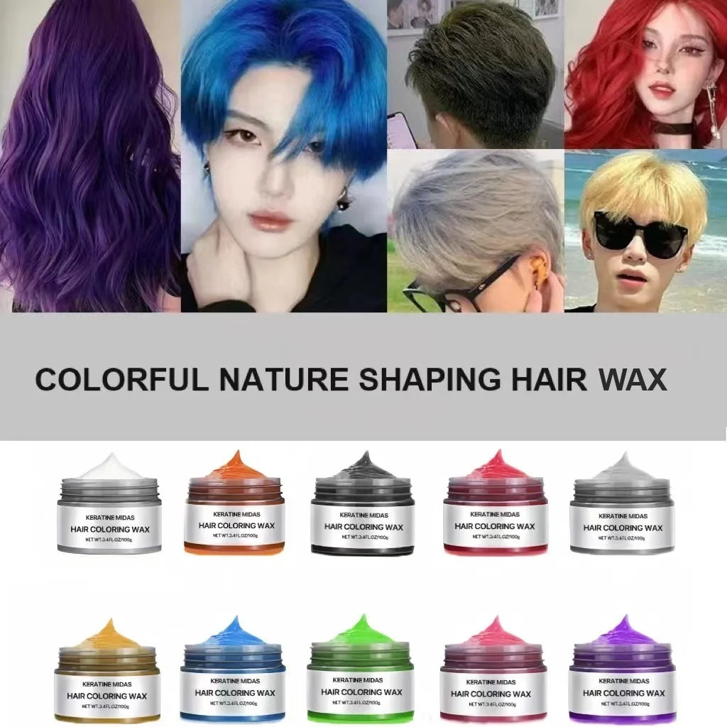 8 Colors Temporary Professional Salon Hair Dye Color Wax Black Hair Wax Instant unisex Natural Washable Fashion Colorful