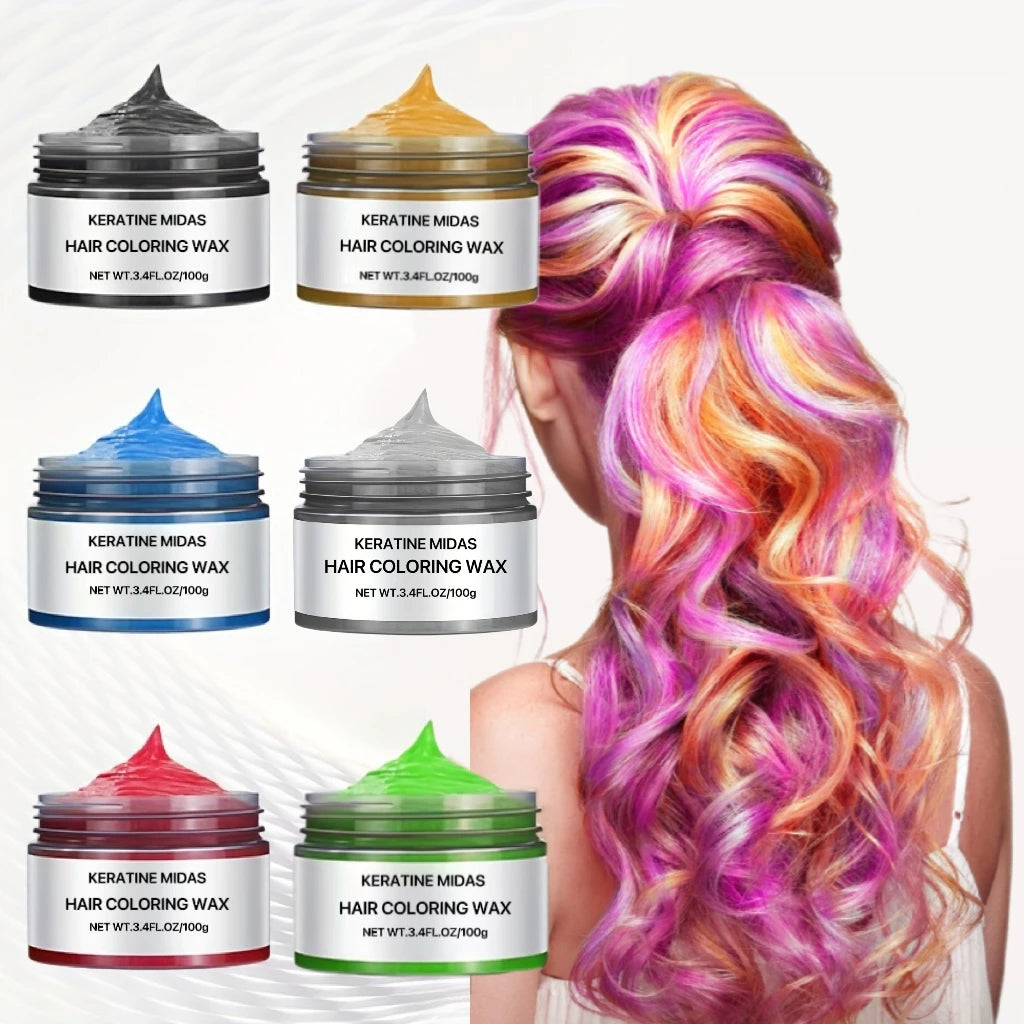 Washable holding colourful hair style 8 colors available Red hair color clay fast change hair colors magic color wax