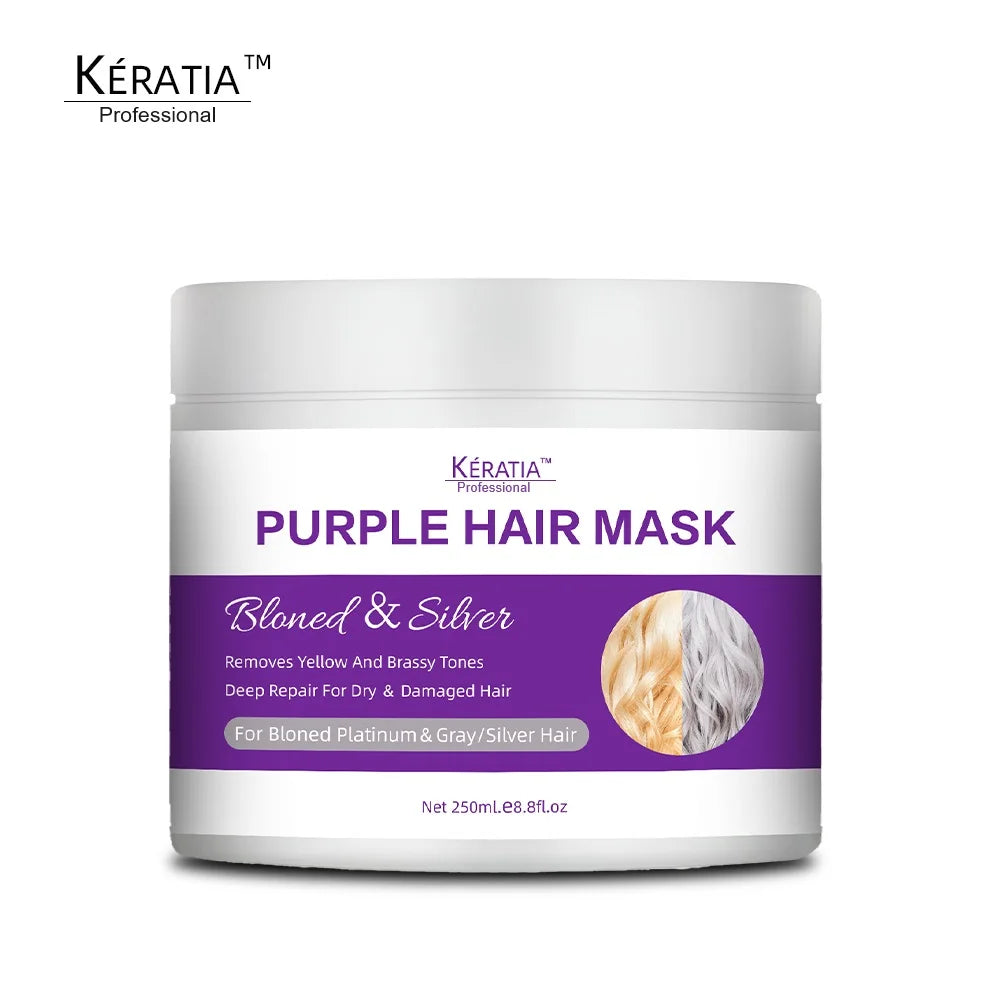 Banish Yellow Hues Reduce Brassiness & Condition Dry Damaged Hair Blonde Platinum & Silver Hair Purple Hair Mask