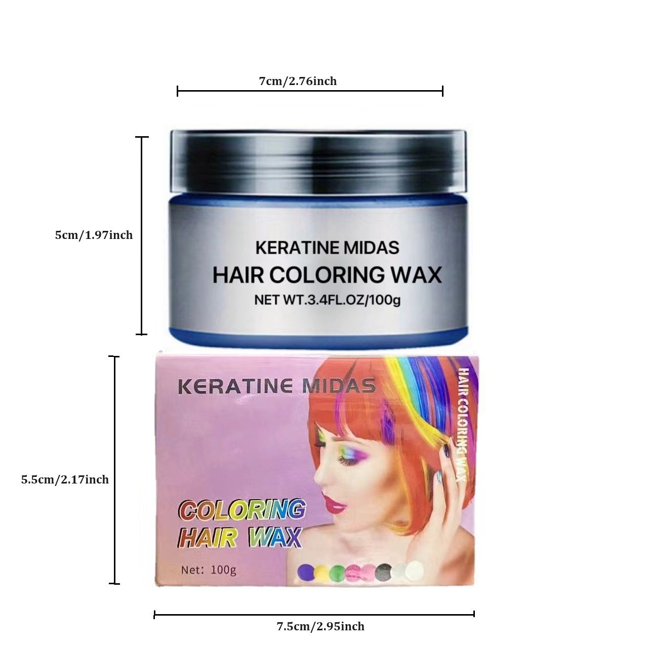 Washable holding colourful hair style 8 colors available Red hair color clay fast change hair colors magic color wax