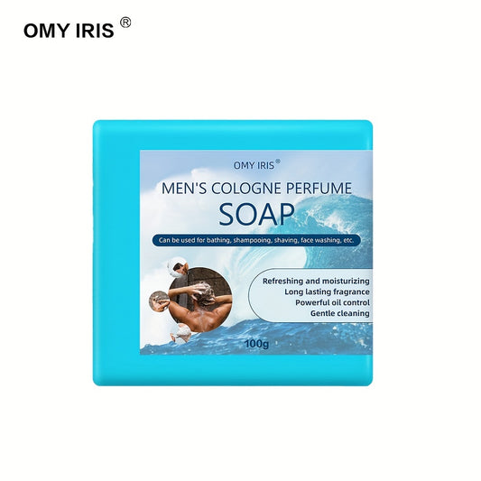 1pc/4pcs, Men's Cologne Perfume Soap, 3.53oz, Natural Handmade, Sea Salt, Moisturizing, Deep Cleansing, Suitable For Bathing, Shaving, And Face Wash, Refreshing Long-Lasting Fragrance, Gentle On Skin